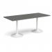 Genoa rectangular dining table with white trumpet base 1800mm x 800mm - Onyx Grey GDR1800-WH-OG