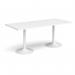 Genoa rectangular dining table with white trumpet base 1800mm x 800mm - white GDR1800-WH-WH