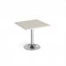 Genoa square dining table with chrome trumpet base 800mm - Light Grey GDS800-C-LG