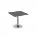 Genoa square dining table with chrome trumpet base 800mm - Onyx Grey GDS800-C-OG