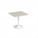 Genoa square dining table with white trumpet base 800mm - Light Grey GDS800-WH-LG
