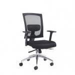 Gemini mesh task chair with adjustable arms - black GEM301K2