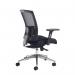 Gemini mesh task chair with adjustable arms - black GEM301K2