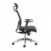 Gemini mesh task chair with adjustable arms and headrest - black GEM302K2