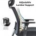 Gemini mesh task chair with adjustable arms and headrest - black GEM302K2