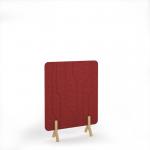 Grain Acoustic Floor Standing Screen Wooden Legs 1200w 1600h - Pure Red GFSC1600-WF-PR