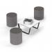 Groove modular breakout seating - forecast grey body with present grey top GR01-FG-PG