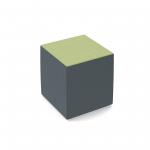Groove modular breakout seating square - elapse grey body with endurance green top GR02-EG-EN