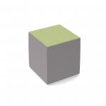 Groove modular breakout seating square - forecast grey body with endurance green top GR02-FG-EN