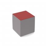 Groove modular breakout seating square - forecast grey body with extent red top GR02-FG-ER