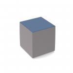 Groove modular breakout seating square - forecast grey body with range blue top GR02-FG-RB