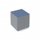 Groove modular breakout seating square - late grey body with range blue top GR02-LG-RB