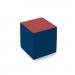 Groove modular breakout seating square - maturity blue body with extent red top