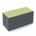 Groove modular breakout seating brick - elapse grey body with endurance green top GR03-EG-EN