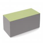 Groove modular breakout seating brick - forecast grey body with endurance green top GR03-FG-EN