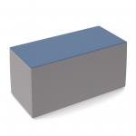 Groove modular breakout seating brick - forecast grey body with range blue top GR03-FG-RB