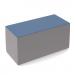 Groove modular breakout seating brick - forecast grey body with range blue top