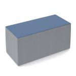 Groove modular breakout seating brick - late grey body with range blue top GR03-LG-RB