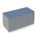 Groove modular breakout seating brick - late grey body with range blue top