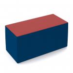 Groove modular breakout seating brick - maturity blue body with extent red top GR03-MB-ER