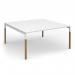 Connex Plus Goal-Post Wooden 1600 x 1600 x 725mm Back to Back Desk - White Frame White Top GWBT1616-WH-WH