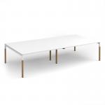 Connex Plus Goal-Post Wooden 3200 x 1600 x 725mm Back to Back Desk - White Frame White Top GWBT3216-WH-WH