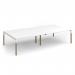 Connex Plus Goal-Post Wooden 3200 x 1600 x 725mm Back to Back Desk - White Frame White Top GWBT3216-WH-WH
