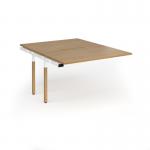 Connex Goal-Post Wooden 1200 x 1600 x 725mm Back to Back Add On Bay - White Frame Oak Top GWCO1216-AB-WH-O