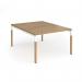 Connex Goal-Post Wooden 1200 x 1600 x 725mm Back to Back Desk (2 x 1200mm) - White Frame Oak Top GWCO1216-WH-O