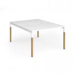 Connex Goal-Post Wooden 1200 x 1600 x 725mm Back to Back Desk (2 x 1200mm) - White Frame White Top GWCO1216-WH-WH