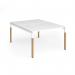 Connex Goal-Post Wooden 1200 x 1600 x 725mm Back to Back Desk (2 x 1200mm) - White Frame White Top GWCO1216-WH-WH