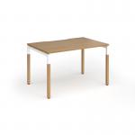 Connex Goal-Post Wooden 1200 x 800 x 725mm Single Desk - White Frame Oak Top GWCO128-WH-O