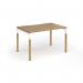 Connex Goal-Post Wooden 1200 x 800 x 725mm Single Desk - White Frame Oak Top GWCO128-WH-O