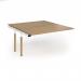 Connex Goal-Post Wooden 1400 x 1600 x 725mm Back to Back Add On Bay - White Frame Oak Top GWCO1416-AB-WH-O