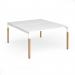 Connex Goal-Post Wooden 1400 x 1600 x 725mm Back to Back Desk (2 x 1400mm) - White Frame White Top GWCO1416-WH-WH