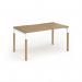 Connex Goal-Post Wooden 1400 x 800 x 725mm Single Desk - White Frame Oak Top GWCO148-WH-O