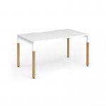 Connex Goal-Post Wooden 1400 x 800 x 725mm Single Desk - White Frame White Top GWCO148-WH-WH