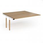 Connex Goal-Post Wooden 1600 x 1600 x 725mm Back to Back Add On Bay - White Frame Oak Top GWCO1616-AB-WH-O