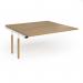 Connex Goal-Post Wooden 1600 x 1600 x 725mm Back to Back Add On Bay - White Frame Oak Top GWCO1616-AB-WH-O