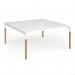 Connex Goal-Post Wooden 1600 x 1600 x 725mm Back to Back Desk (2 x 1600mm) - White Frame White Top GWCO1616-WH-WH