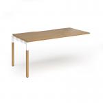 Connex Goal-Post Wooden 1600 x 800 x 725mm Single Add On Bay - White Frame Oak Top GWCO168-AB-WH-O