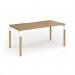 Connex Goal-Post Wooden 1600 x 800 x 725mm Single Desk - White Frame Oak Top GWCO168-WH-O