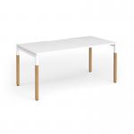 Connex Goal-Post Wooden 1600 x 800 x 725mm Single Desk - White Frame White Top GWCO168-WH-WH