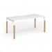 Connex Goal-Post Wooden 1600 x 800 x 725mm Single Desk - White Frame White Top GWCO168-WH-WH