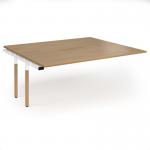 Connex Goal-Post Wooden 1800 x 1600 x 725mm Back to Back Add On Bay - White Frame Oak Top GWCO1816-AB-WH-O