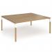 Connex Goal-Post Wooden 1800 x 1600 x 725mm Back to Back Desk (2 x 1800mm) - White Frame Oak Top GWCO1816-WH-O