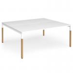 Connex Goal-Post Wooden 1800 x 1600 x 725mm Back to Back Desk (2 x 1800mm) - White Frame White Top GWCO1816-WH-WH