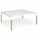 Connex Goal-Post Wooden 1800 x 1600 x 725mm Back to Back Desk (2 x 1800mm) - White Frame White Top GWCO1816-WH-WH
