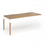 Connex Goal-Post Wooden 1800 x 800 x 725mm Single Add On Bay - White Frame Oak Top GWCO188-AB-WH-O