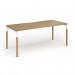 Connex Goal-Post Wooden 1800 x 800 x 725mm Single Desk - White Frame Oak Top GWCO188-WH-O